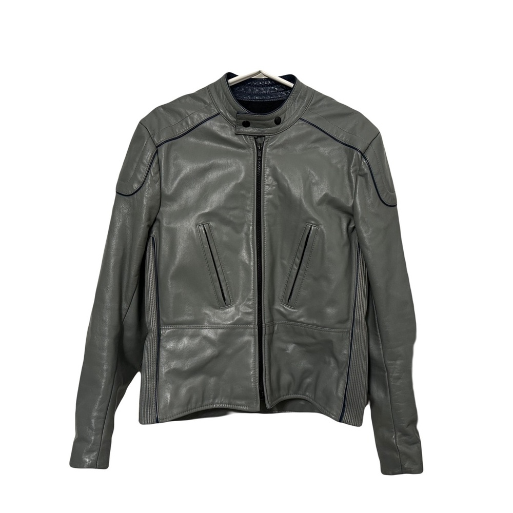 💎💎 RARE Vintage Golden Crown by Bristol Grey Leather Jacket, size 42